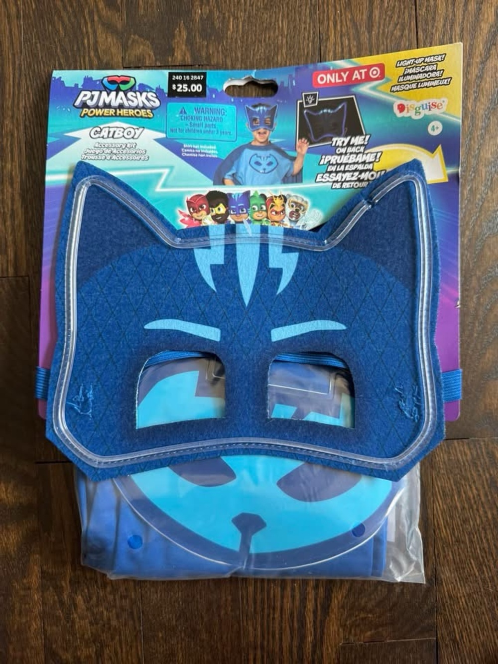 Catboy Blue Kids Costume Mask and Cape Set